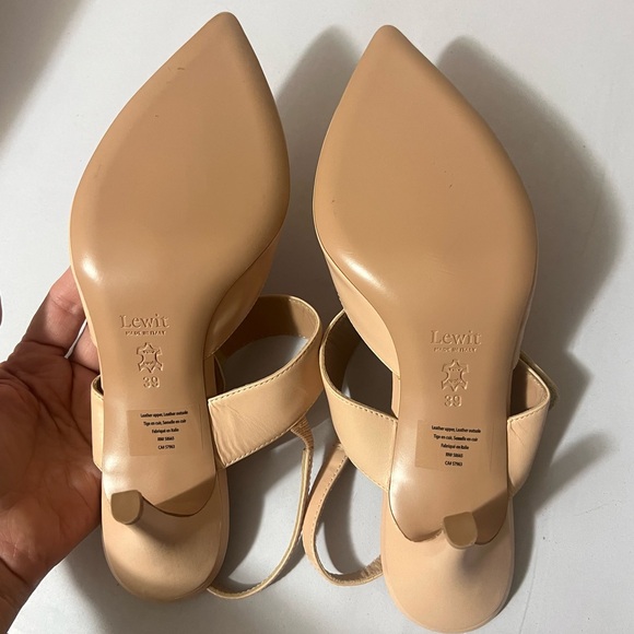 NWOT Lewit Italian Leather Viola Blush Slingback Heels Pupms EU 39 - Picture 13 of 13